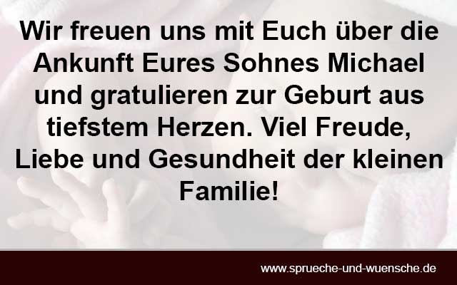 Spruch / Wunsche zur Geburt für einen Sohn - Glückwünsche zur Geburt Platz 3
