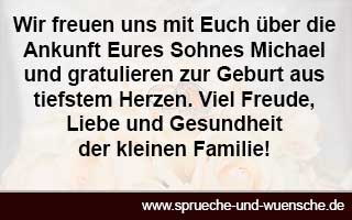 Spruch / Wunsche zur Geburt für einen Sohn - Platz 2 der Top Glückwünsche zur Geburt Spruch / Wunsche zur Geburt für einen Sohn - Glückwünsche zur Geburt Platz 3