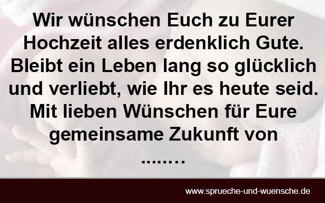 Glückwunsch für ein Brautpaar - Glückwünsche zur Hochzeit Platz 6