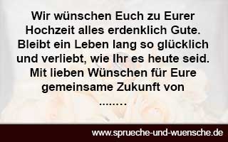 Glückwunsch für ein Brautpaar - Glückwünsche zur Hochzeit Platz 6