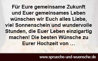 Wunsch zur Hochzeit für das Hochzeitspaar - Glückwünsche zur Hochzeit Platz 7