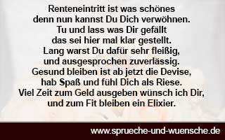 Sprüche zur Pensionierung - Sprüche zum Ruhestand Platz 8